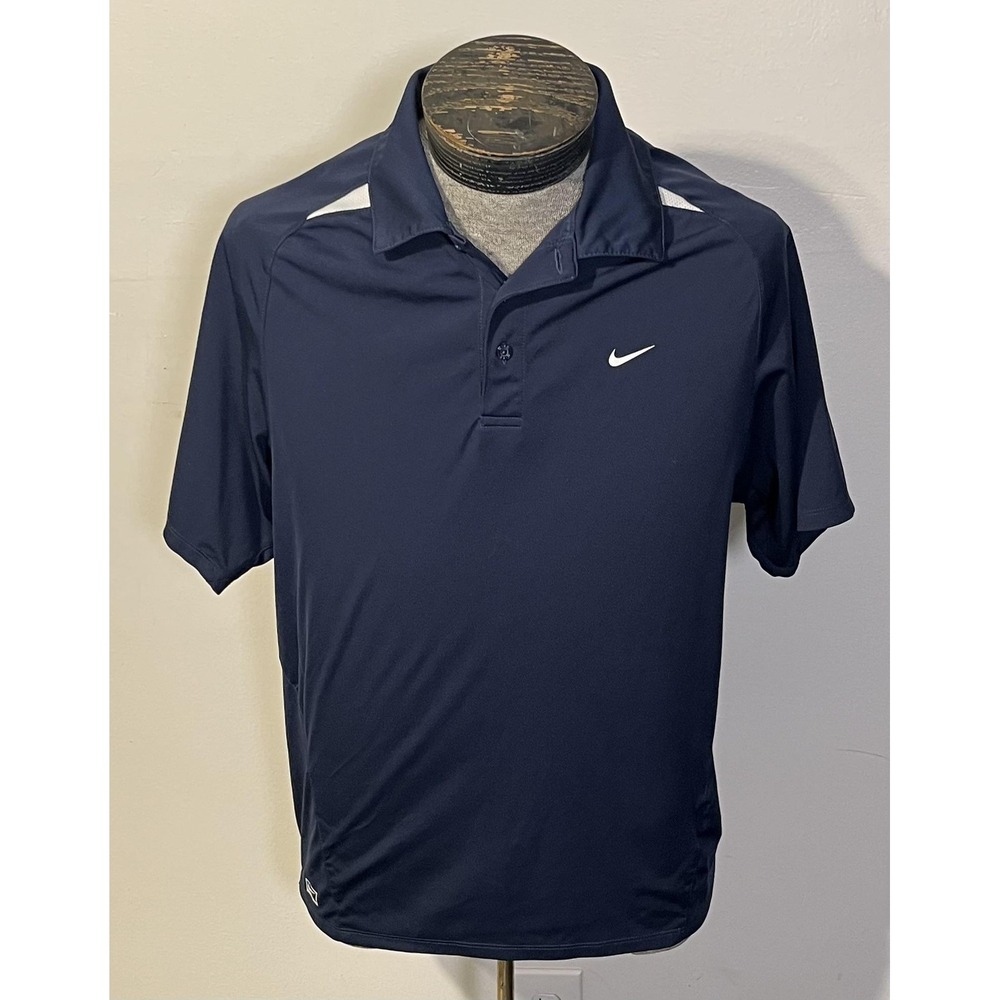 Nike Golf Polo Shirt Mens Medium Navy Blue‎ Tour Performance Short Sleeve
